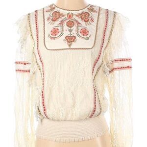 Anthropologie Bl^nk London Tali Lace Top Blouse Size M